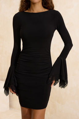 Siyah Dantel Detayl? Orme Mini S?k/Gece Elbise TPRSS26EL00011 - Trendyolmilla фото 11