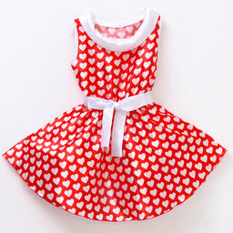 Карнавальный костюм Стиляги платье красное с белыми сердцами, повязка р-р 36 рост 140 см - Страна карнавалия фото 3