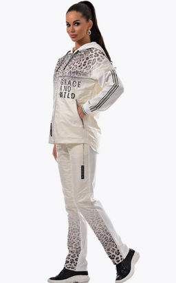 Толстовка из футера комбинированного с принтованной плащевой тканью - А+б коллекция фото 30