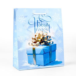 Пакет подарочный новогодний ламинированный «С Новым годом», ML 21 х 25 х 8 см