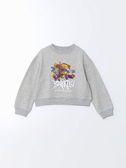 Bisiklet Yaka K?z ?ocuk Kal?n Sweatshirt