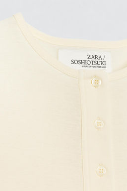 CAMISETA CUELLO PANADERO SOSHIOTSUKI X ZARA / Crudo
