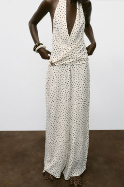 HALTER JUMPSUIT WITH POLKA DOTS - Zara фото 8
