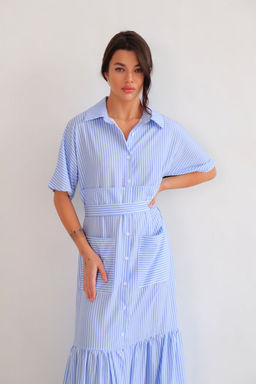 Martichelli Платье голубое в полоску  фото 2