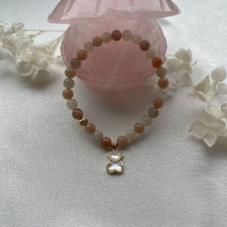 Браслет из Лунного камня микс с подвеской 15 см - Радуга самоцветов фото 10