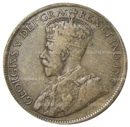 Монета 1 цент 1916 года Канада