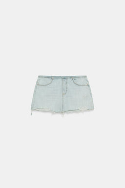 FALDA MINI DENIM TRF ROTOS / Azul - Zara фото 3