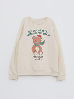 Bisiklet Yaka Y?lba?? Temal? Uzun Kollu K?z ?ocuk Sweatshirt ve E?ofman Alt? - Waikiki фото 2