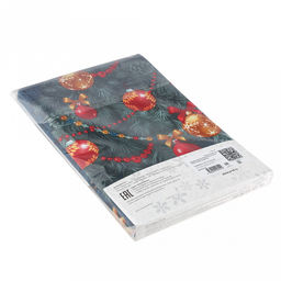 Скатерть 145х145см "Новый-Новый год", длина стола до 110см, на 4 персоны, рогожка 176г/м2, хлопок 100%, упаковка классическая 28х41см, "Домашняя мода" (Россия)