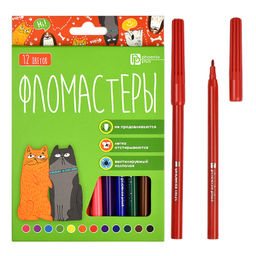 Набор фломастеров арт. 67872 / 12 АРТ-БРАТВА (12 цв., размер упаковки: 11,5х14,9х1 см, смываемые чер