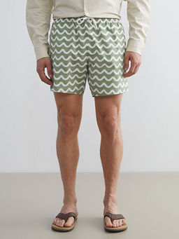 K?sa Boy Desenli Erkek Deniz ?ortu