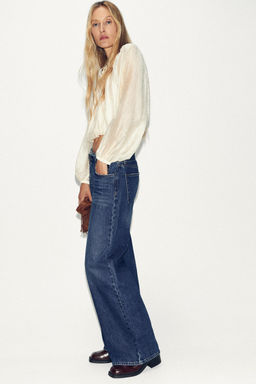 FLOWING BLOUSE WITH PUFF SLEEVES - Zara фото 4