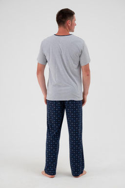Пижама мужская из футболки с коротким рукавом и брюк из кулирки Генри синий - Амадэль фото 9