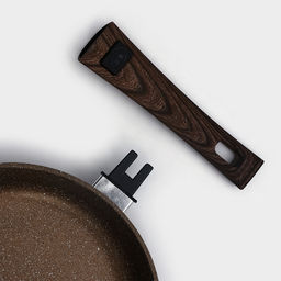 Сковорода Доляна Брауни, d=24 см, съёмная ручка, стеклянная крышка, антипригарное покрытие, индукция, алюминий, коричневая фото 5