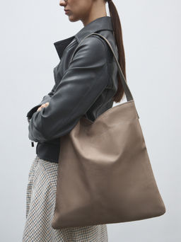 Женский шоппер MAISON DAVID CAROL Артикул 4714981, серо-бежевый