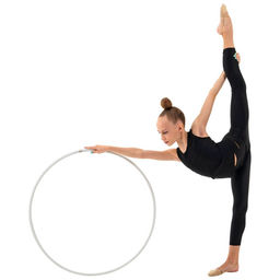 Обруч профессиональный для художественной гимнастики Grace Dance, d=80 см, цвет белый  фото 4