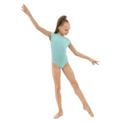 Купальник гимнастический Grace Dance, с укороченным рукавом, вырез лодочка, р. 36, цвет ментол  фото 4