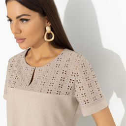 Туника свободная Лучше некуда (бежевая) - Charutti фото 3