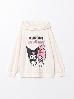 Kap??onlu Kuromi Bask?l? K?z ?ocuk Sweatshirt