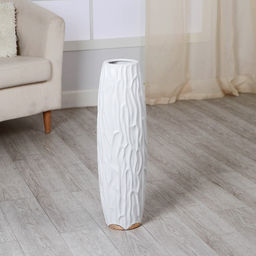 Ваза для цветов напольная «Флориана», h=60 см, керамика, белая