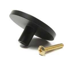 Ручка-кнопка CAPPIO, d=44 мм, h=20 мм, латунь, цвет черный