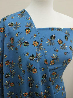 Штапель Ямина цв.насыщенный петроль, СОРТ2, ш.1.45м, вискоза-100%, 100гр/м.кв - Купава фото 2