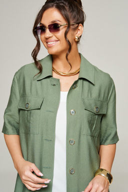 Костюм 6336 хаки, Брюки, Блуза, Топ - Beautiful and free фото 13