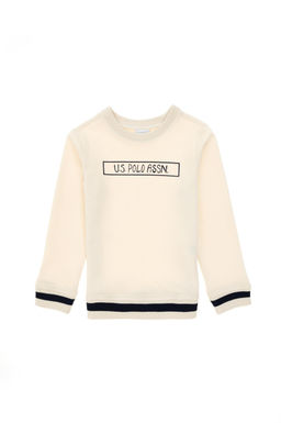Кремовый базовый свитшот для мальчика Неожиданная скидка в корзине - U.s. polo assn фото 2