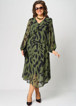Платье EVA GRANT 7122 принт олива  фото 3
