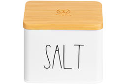 Емкость для хранения 1,5 л 14*11*11 см SALT с деревянной крышкой, белая - Elan gallery фото 16