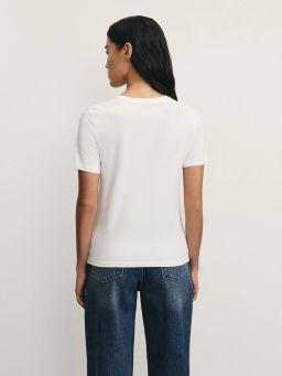 Базовая футболка из эластичного хлопка / Zarina  фото 5