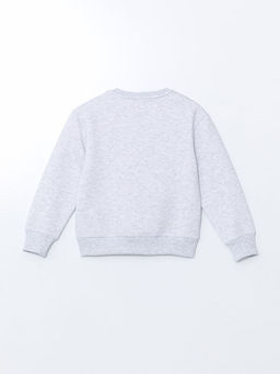 Bisiklet Yaka Bask?l? Erkek ?ocuk Sweatshirt