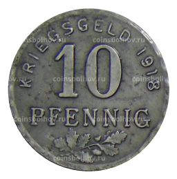 Монета 10 пфеннигов 1918 года Германия Нотгельд Хаттинген