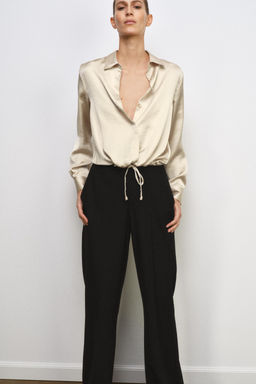 CAMISA SATINADA ZW COLLECTION / Crudo - Zara фото 4