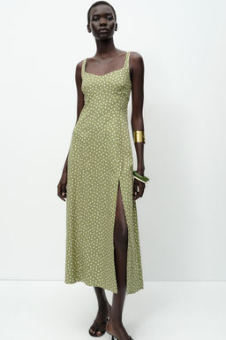 POLKA DOT LINEN BLEND MIDI DRESS - Zara фото 10