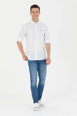 U. S. Polo Assn Мужская синяя белая рубашка в шотландскую клетку - U.s. polo assn фото 11