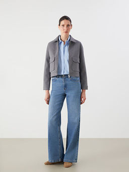 G?mlek Yaka Kad?n Ka?e Ceket