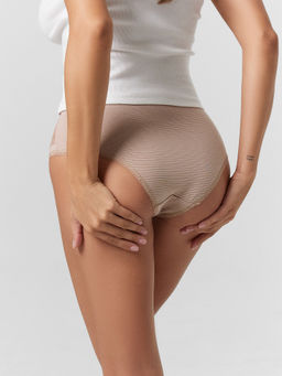 Цена за 2 штуки! Трусы женские классические кофейно-коричневые в полоску - Mark formelle фото 5