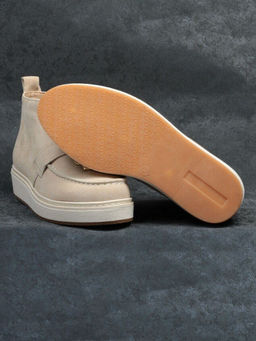 01-5172-5 BEIGE Ботинки женские демисезонные (натуральная замша, байка)