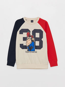 Bisiklet Yaka Nostaljik Maymun Bask?l? Uzun Kollu Erkek ?ocuk Ti??rt