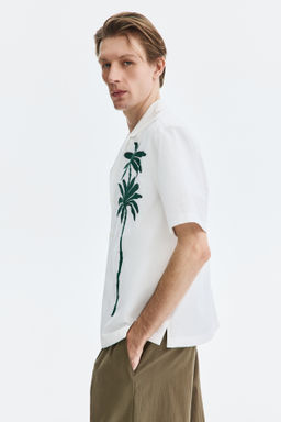 Camisa resort con motivo bordado Relaxed Fit - H&m фото 6