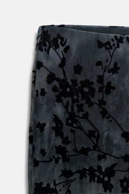 PANTAL?N FLARE TUL FLOCADO / Marino oscuro - Zara фото 8