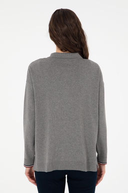 Женский серый меланжевый свитер Неожиданная скидка в корзине - U.s. polo assn фото 5