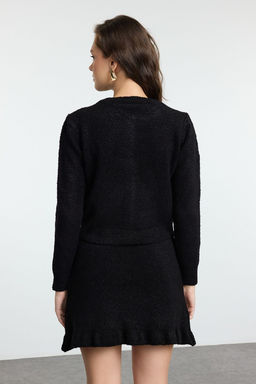 Siyah Buklet Kemerli Etekli Triko Alt-Ust Tak?m TWOAW25AU00019 - Trendyolmilla фото 5