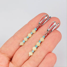 Серьги из Кальцита и Амазонита