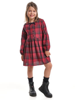 Платье миди стильное для праздников и утренников в сад UD 8056 красная клетка - Mini maxi фото 3