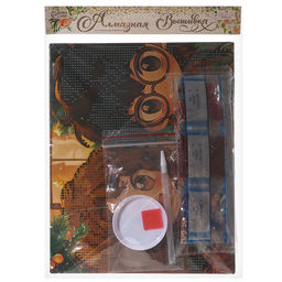 Алмазная мозаика на новый год с частичным заполнением Друзья, 20?25 см, набор для творчества