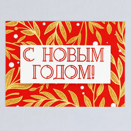 Цена за 10 шт. Открытка-мини С Новым годом!, 10.5 х 7.5 см
