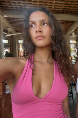 TOP HALTER CREPE / Rosa / Lila