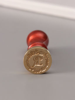 Печать для сургуча с пластиковой ручкой «Венок с буквой R», 2.5×2.5×6.3 см